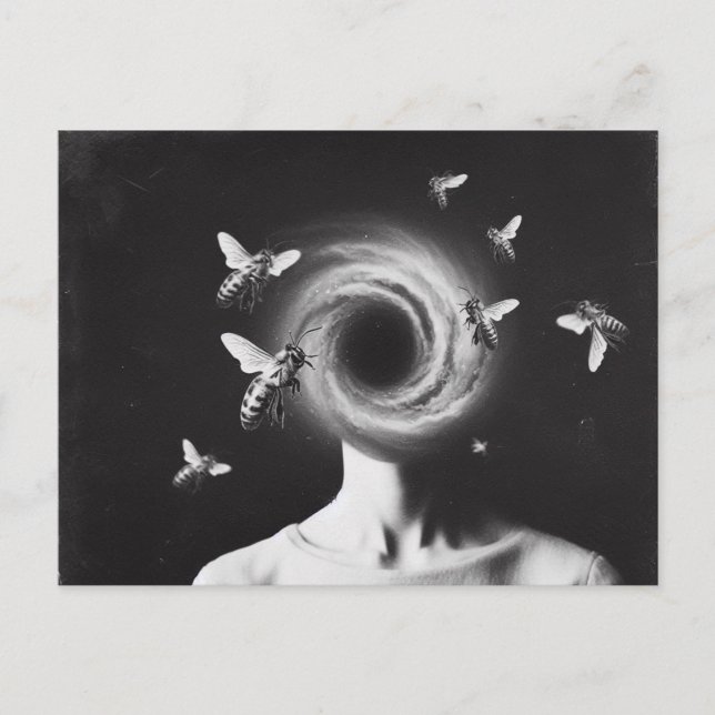 Surreal Woman and Bees Postcard (Front)