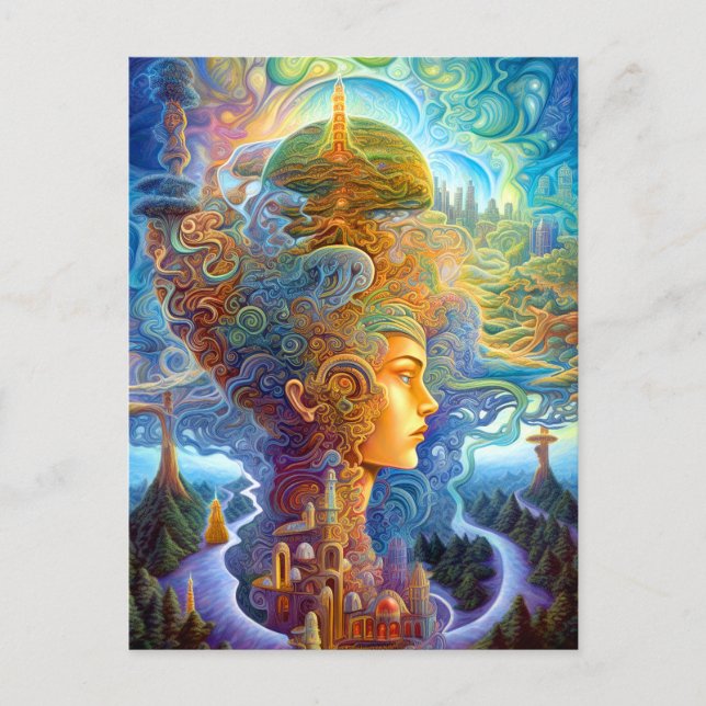 Surreal Woman Landscape Fantasy Art Postcard (Front)