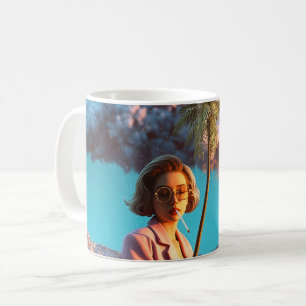 Surreal Woman with Palm Tree Coffee Mug