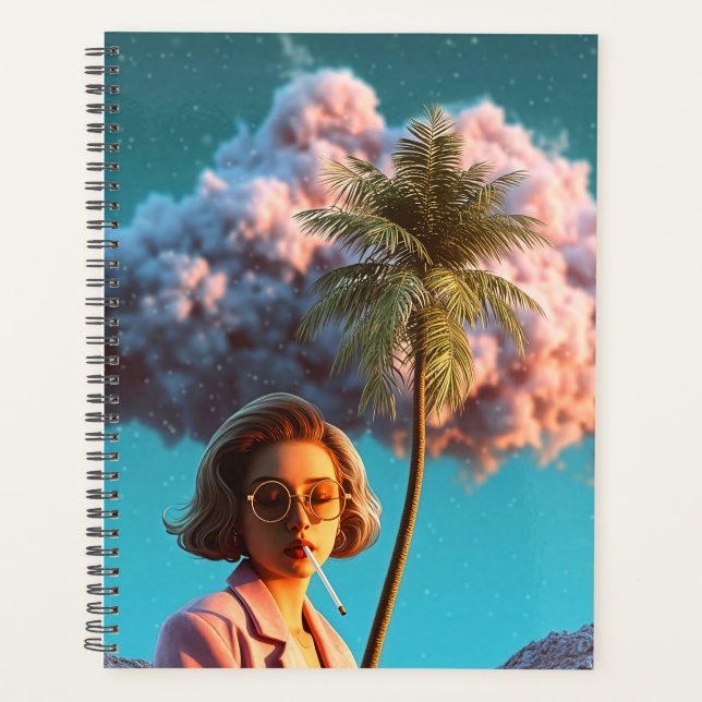 Surreal Woman with Palm Tree Planner (Front)