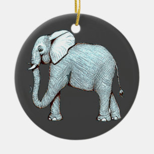 Surrealephant - Surreal Elephant Illustration Ceramic Ornament