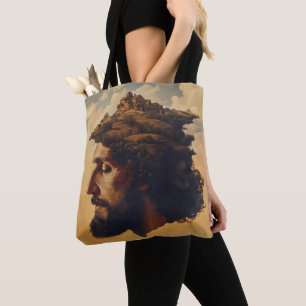 Surrealism Head and City Tote Bag