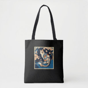 Surrealism Japanese Painting Neva Masquerade cat Tote Bag
