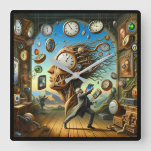 Surrealism Square Wall Clock