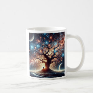 Surrealist scene of a tree under the lights. coffee mug