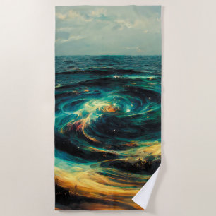 Surrealistic Art   A Galaxy Of Ocean Beach Towel
