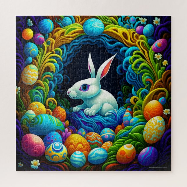 Surrealistic Easter Bunny with Eggs Jigsaw Puzzle (Vertical)