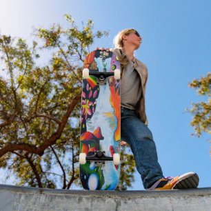Surrealistic Fantasy Mushroom Wonderland Skateboard