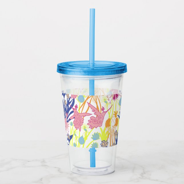 Surrealistic Garden Acrylic Tumbler (Front)