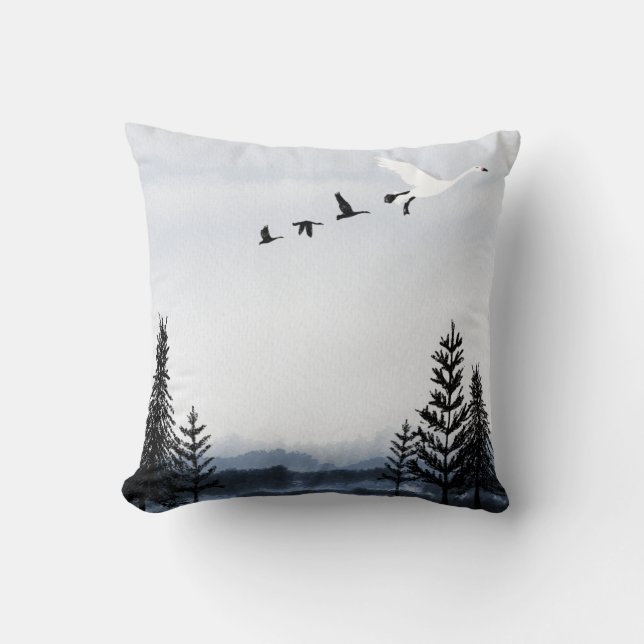 Surrealistic winter landscape cushion (Front)