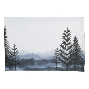 Surrealistic winter landscape  pillowcase