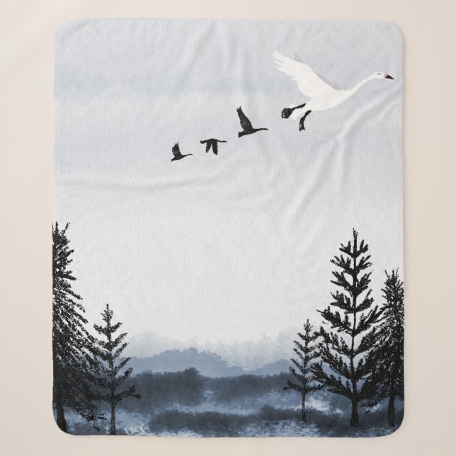 Surrealistic winter landscape  sherpa blanket (Front)