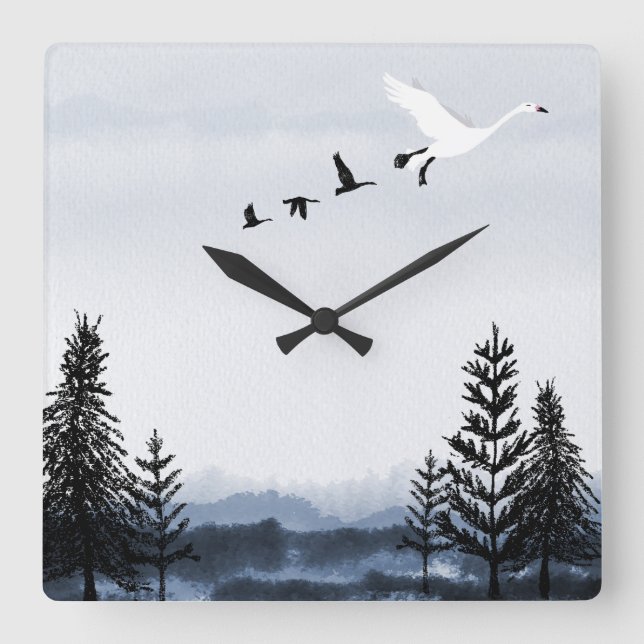 Surrealistic winter landscape  square wall clock (Front)