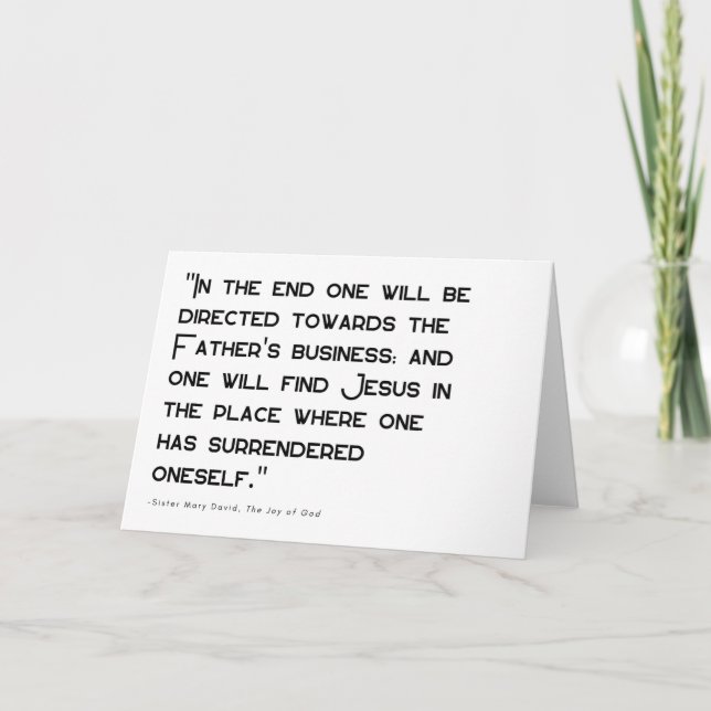 Surrender and Peace - Religious Greeting Card (Front)