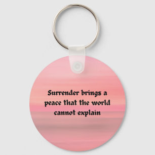 Surrender brings peace christian typography key ring
