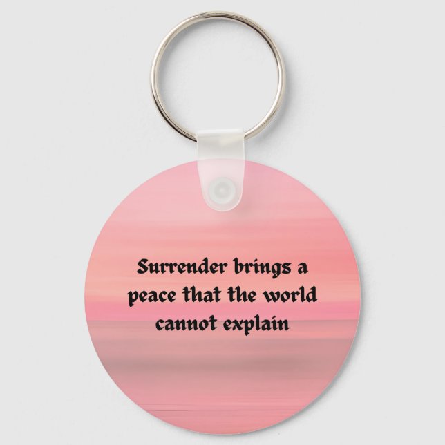 Surrender brings peace christian typography  key ring (Front)