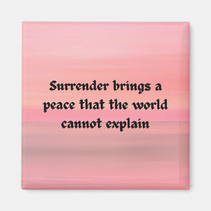 Surrender brings peace christian typography magnet
