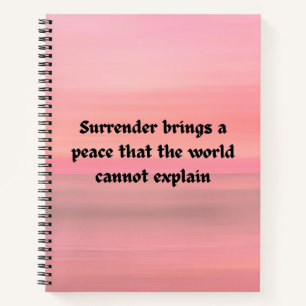 Surrender brings peace christian typography notebook