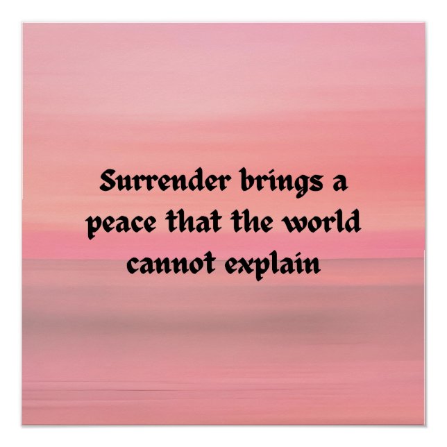 Surrender brings peace christian typography  poster (Front)