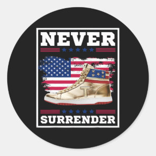 Surrender Gold Sneakers Pro Trump 2024 1 Classic Round Sticker