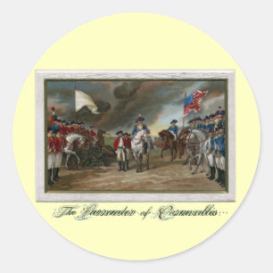 Surrender of Lord Cornwallis at Yorktown Classic Round Sticker