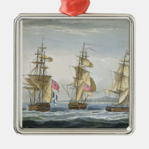Surrender of the fort of Tamatave, engraved by T. Metal Tree Decoration