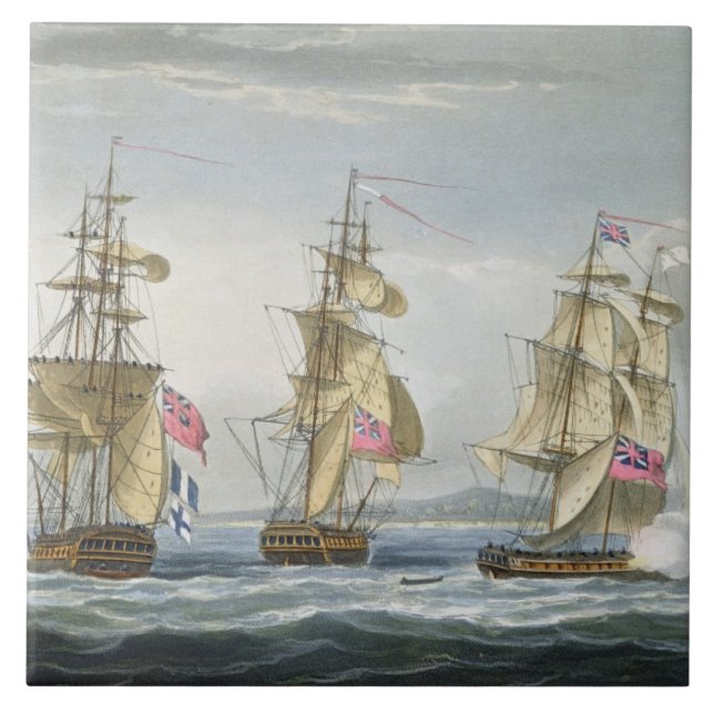 Surrender of the fort of Tamatave, engraved by T. Tile (Front)