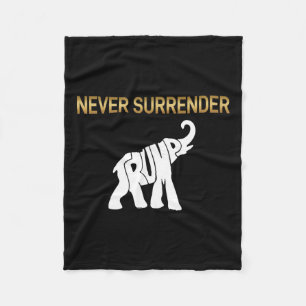Surrender Trump Elephant  Fleece Blanket