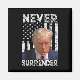 Surrender Trump Mug Shot 2024 American Flag Women Magnet
