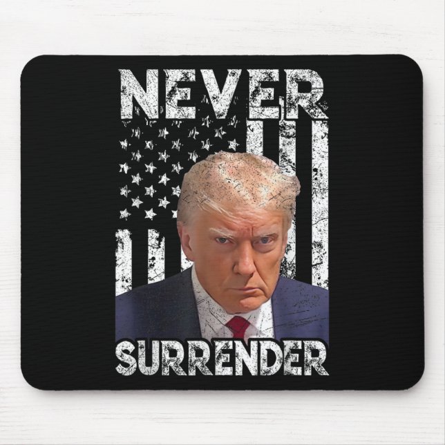 Surrender Trump Mug Shot 2024 American Flag Women  Mouse Pad (Front)