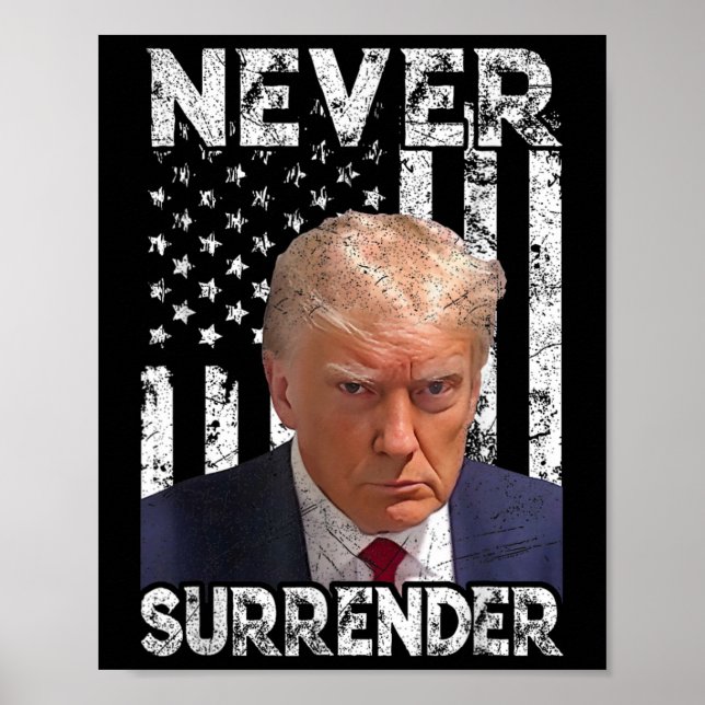 Surrender Trump Mug Shot 2024 American Flag Women  Poster (Front)