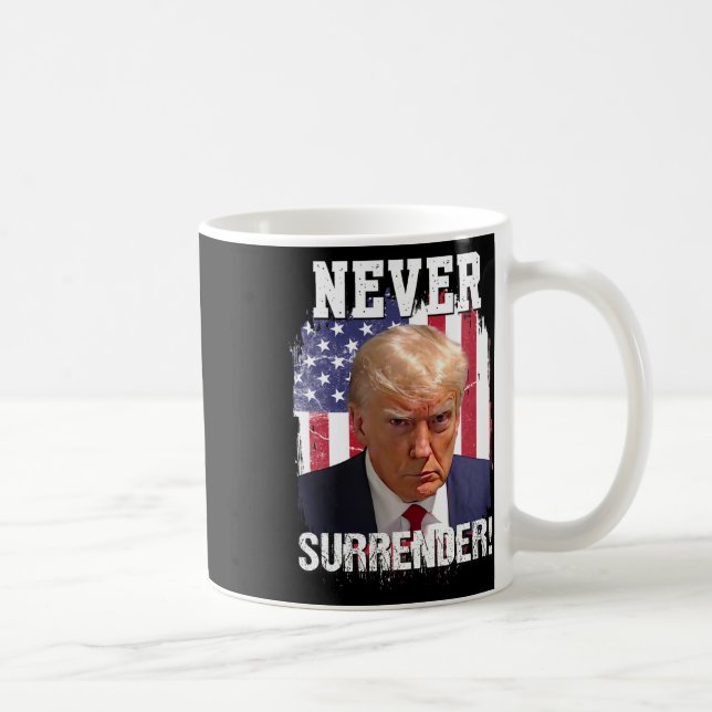 Surrender Trump Usa Flag 2024  Coffee Mug (Right)