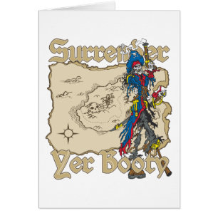 Surrender Yer Booty Pirate Treasure Map