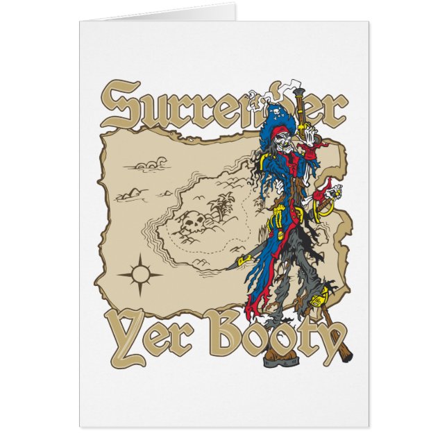 Surrender Yer Booty Pirate Treasure Map (Front)