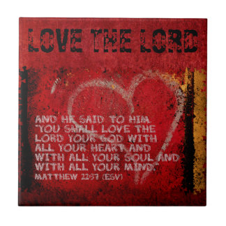 Surrendering All Matthew 22:37 Scripture Photo Art Ceramic Tile
