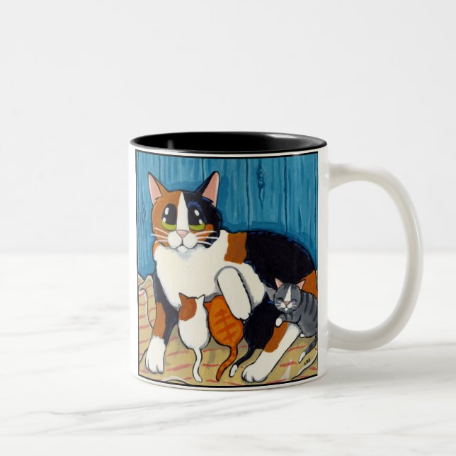 Surrogate Mum | Cat and Kittens Art Mug (Right)