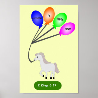 Surrounded by Angelic Horses Poster
