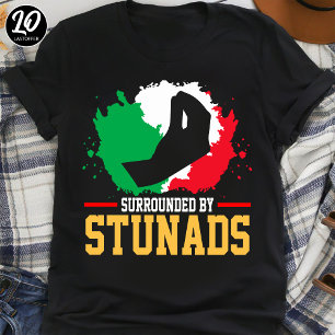 Surrounded By Stunads Hand Gesture Funny Italian T-Shirt