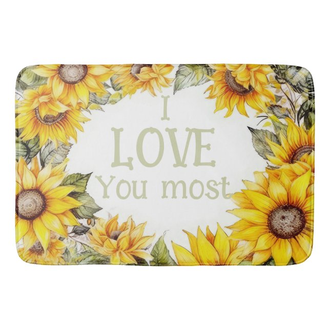 Surrounding Sunflowers personalised Bath Mat (Front)