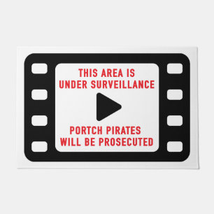 Surveillance Warning Door Mat