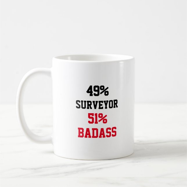 Surveyor Badass Coffee Mug (Left)