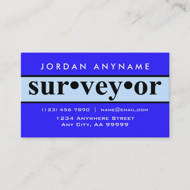 Surveyor Blue Stripe Business Card (Front)