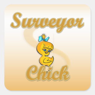 Surveyor Chick Square Sticker