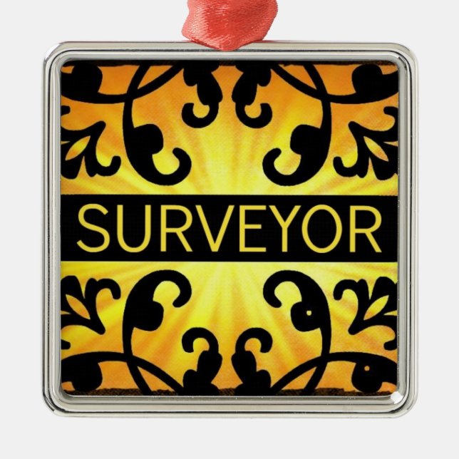 Surveyor Damask Christmas Ornament (Front)