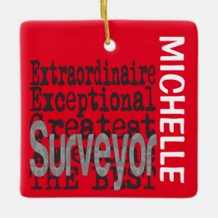 Surveyor Extraordinaire CUSTOM Ceramic Ornament