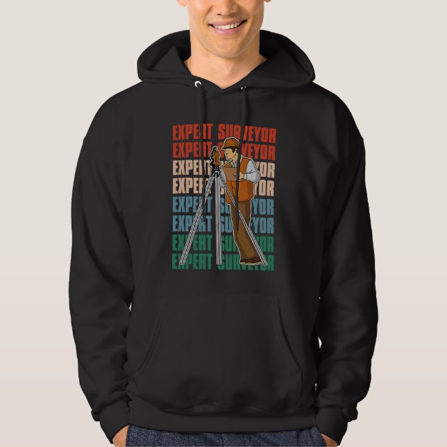 Surveyor geodesy surveying engineer theodolite pro hoodie (Front)