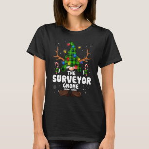 Surveyor Gnome Reindeer Christmas Lights Pajama Fa T-Shirt