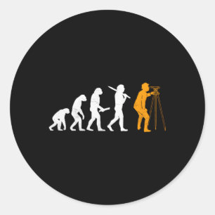 Surveyor Land Surveying Evolution Of A Surveyor Classic Round Sticker