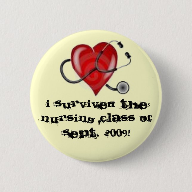 SURVIVAL NURSING SCHOOL 6 CM ROUND BADGE (Front)