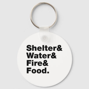 Survival (Shelter & Water & Fire & Food.) Key Ring
